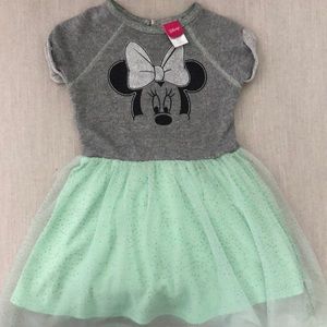 Mint Green and Gray Minnie Mouse Dress